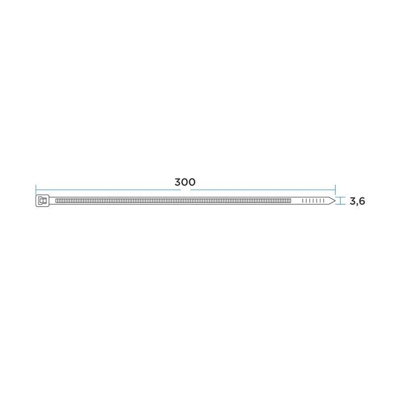 Стяжка кабельная нейлоновая 300x3,6мм, черная (100 шт/уп) REXANT