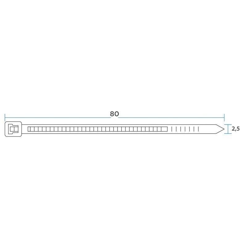 Стяжка кабельная нейлоновая 80x2,5мм, белая (100 шт/уп) REXANT