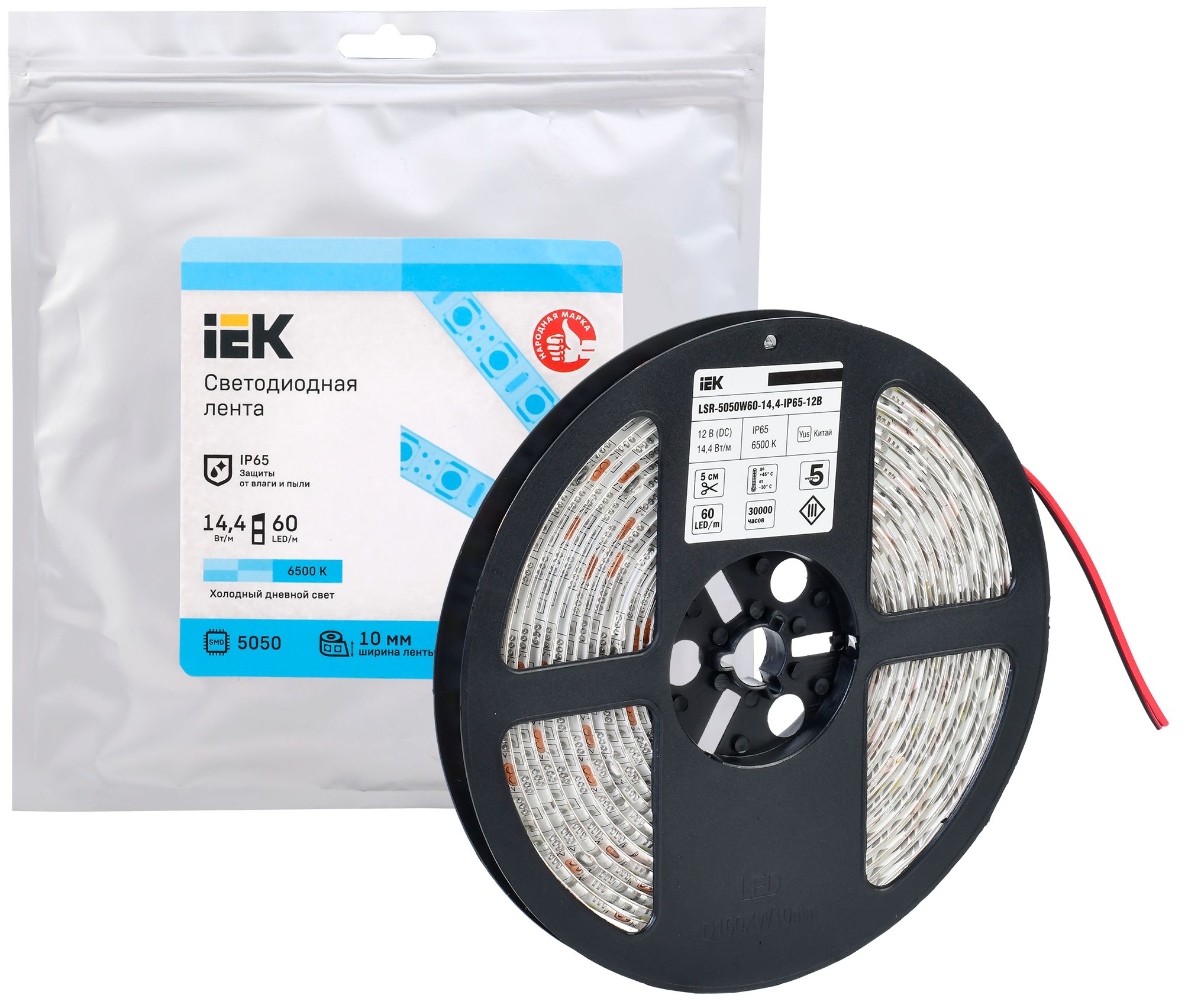 Лента LED 5м LSR-5050W60-14,4-IP65-12В ИЕК