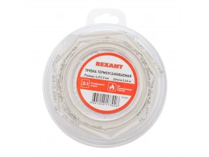 Трубка термоусаживаемая ТУТ нг 4,0/2,0мм, белая, ролик 2,44м REXANT 29-0011