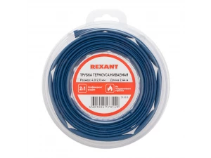 Трубка термоусаживаемая ТУТ нг 4,0/2,0мм, синяя, ролик 2,44м REXANT 29-0015