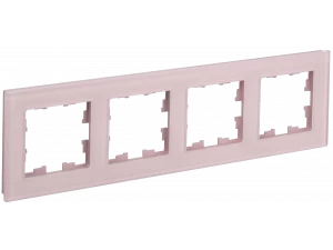 BRITE Рамка 4 -местная РУ-4-2-Бр стекло розовый матовый ИЭК