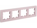 BRITE Рамка 4 -местная РУ-4-2-Бр стекло розовый матовый ИЭК