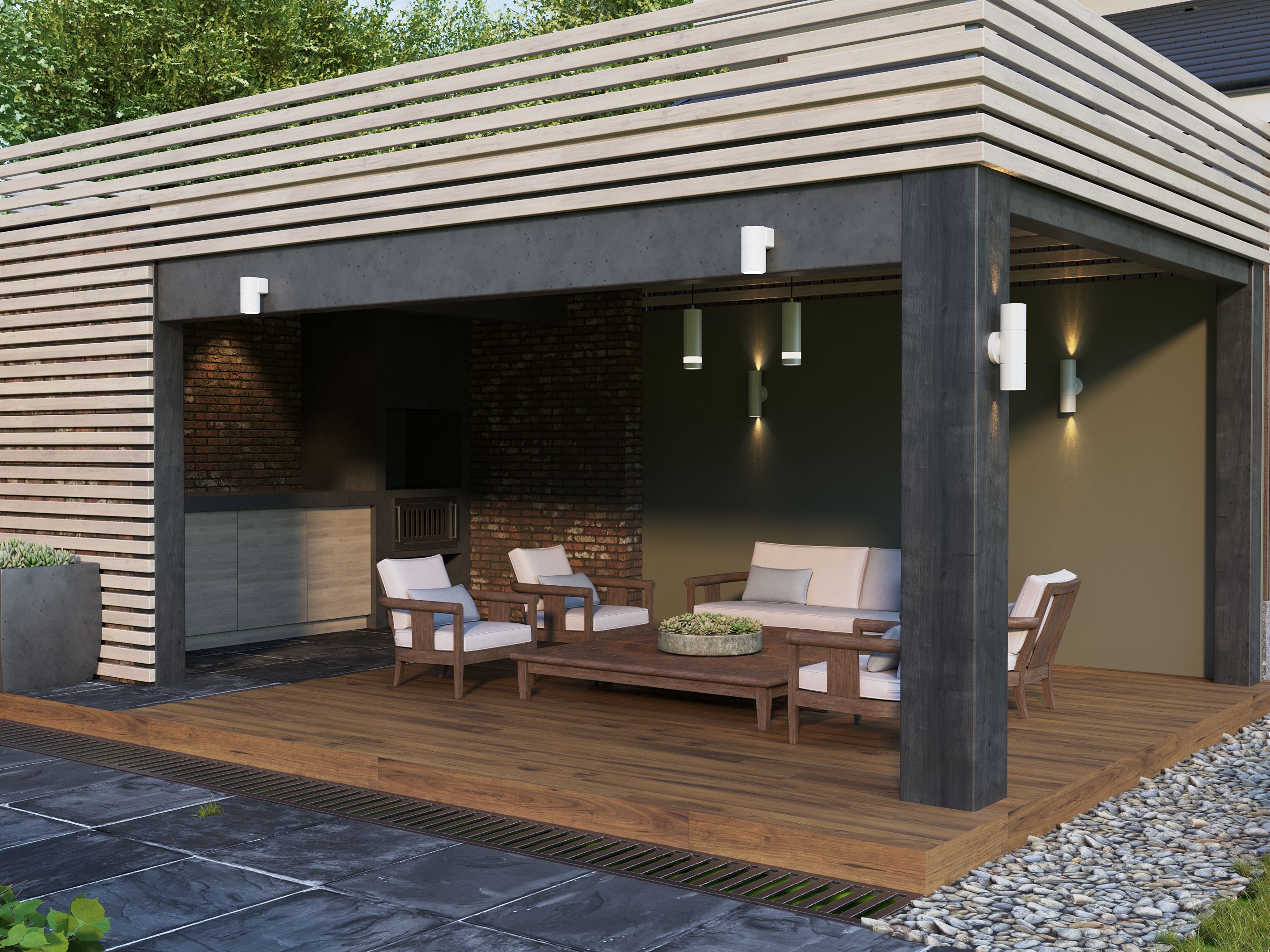 LIGHTING Светильник уличный 5108 настенный под лампу 2хGU10 IP65 белый IEK