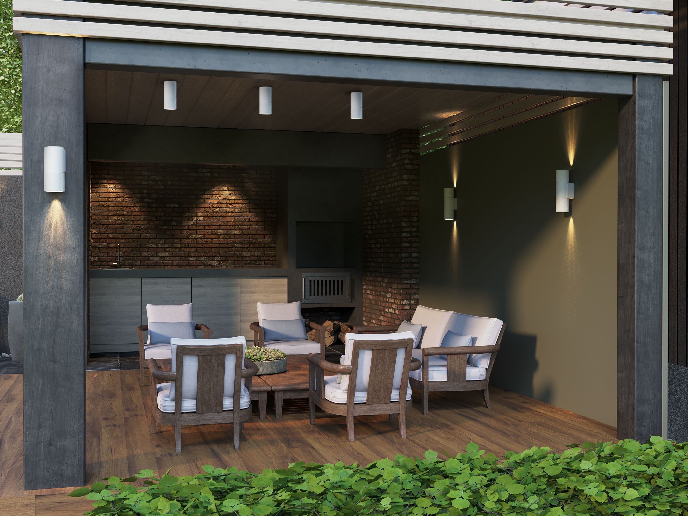 LIGHTING Светильник уличный 5108 настенный под лампу 2хGU10 IP65 белый IEK