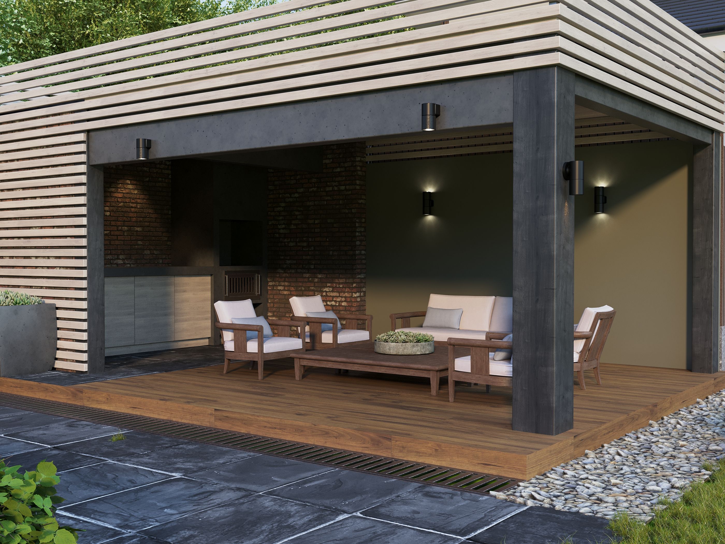 LIGHTING Светильник уличный 5107 настенный под лампу GU10 IP65 черный IEK