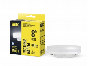 Лампа светодиодная T75 таблетка 8Вт 230В 6500К GX53 IEK