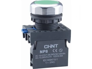 Кнопка управления NP8-10BN/3 без подсветки зеленая 1HO IP65 R CHINT 667232