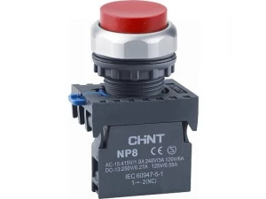 Кнопка управления NP8-01GN/4 без подсветки красная 1H3 IP65 R CHINT 667291