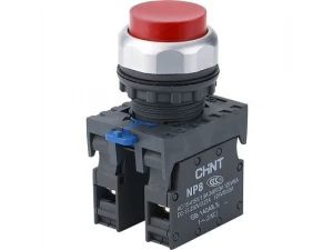 Кнопка выступающая NP8-11GN/4 без подсветки красная 1HO+1H3 IP65 R CHINT 667110