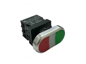 Кнопка двойная NP8-11SD 1HO+1H3 зеленая АС110В-220В LED IP65 R CHINT 667173