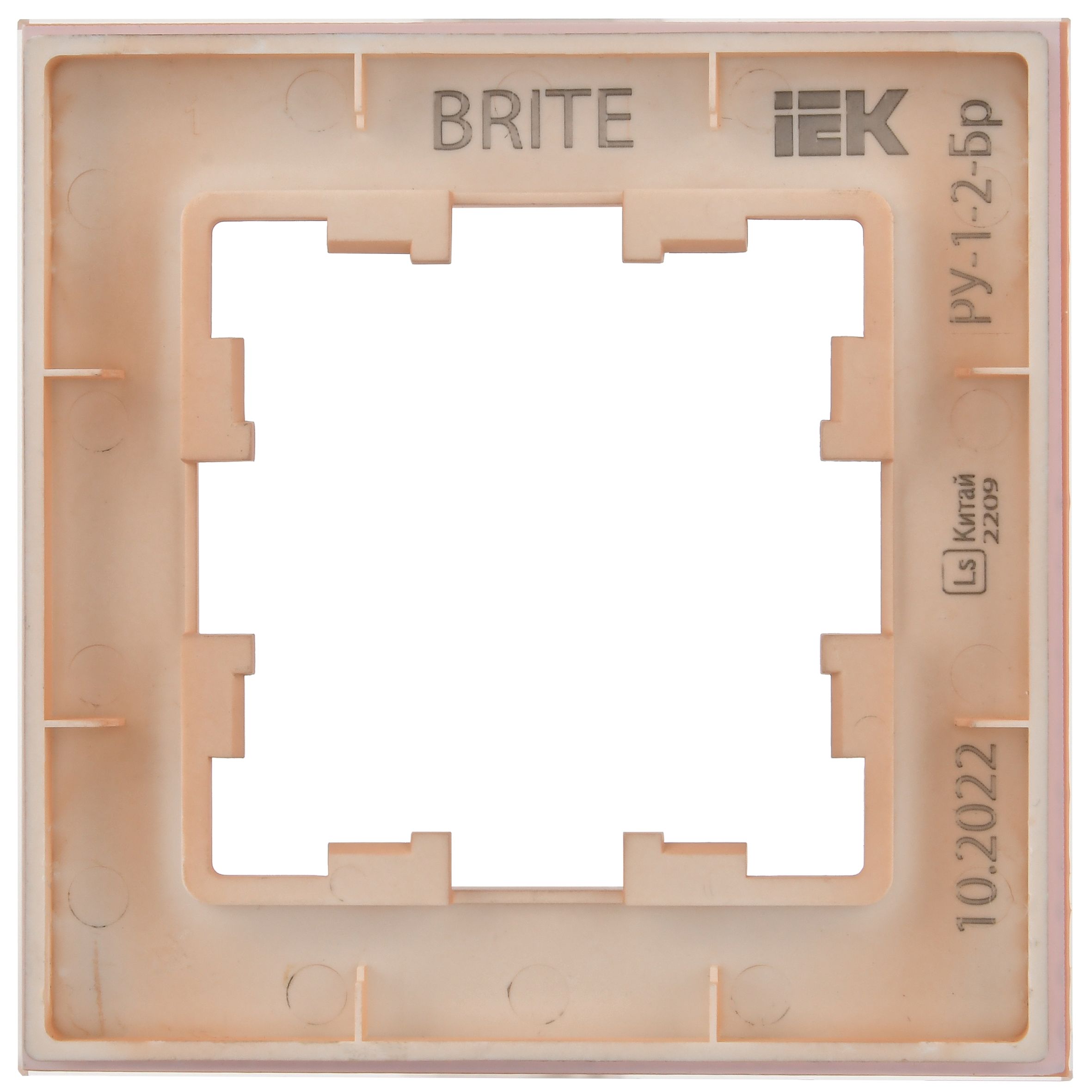 BRITE Рамка 1-местная РУ-1-2-БрП стекло персиковый матовый IEK