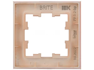 BRITE Рамка 1-местная РУ-1-2-БрП стекло персиковый матовый IEK