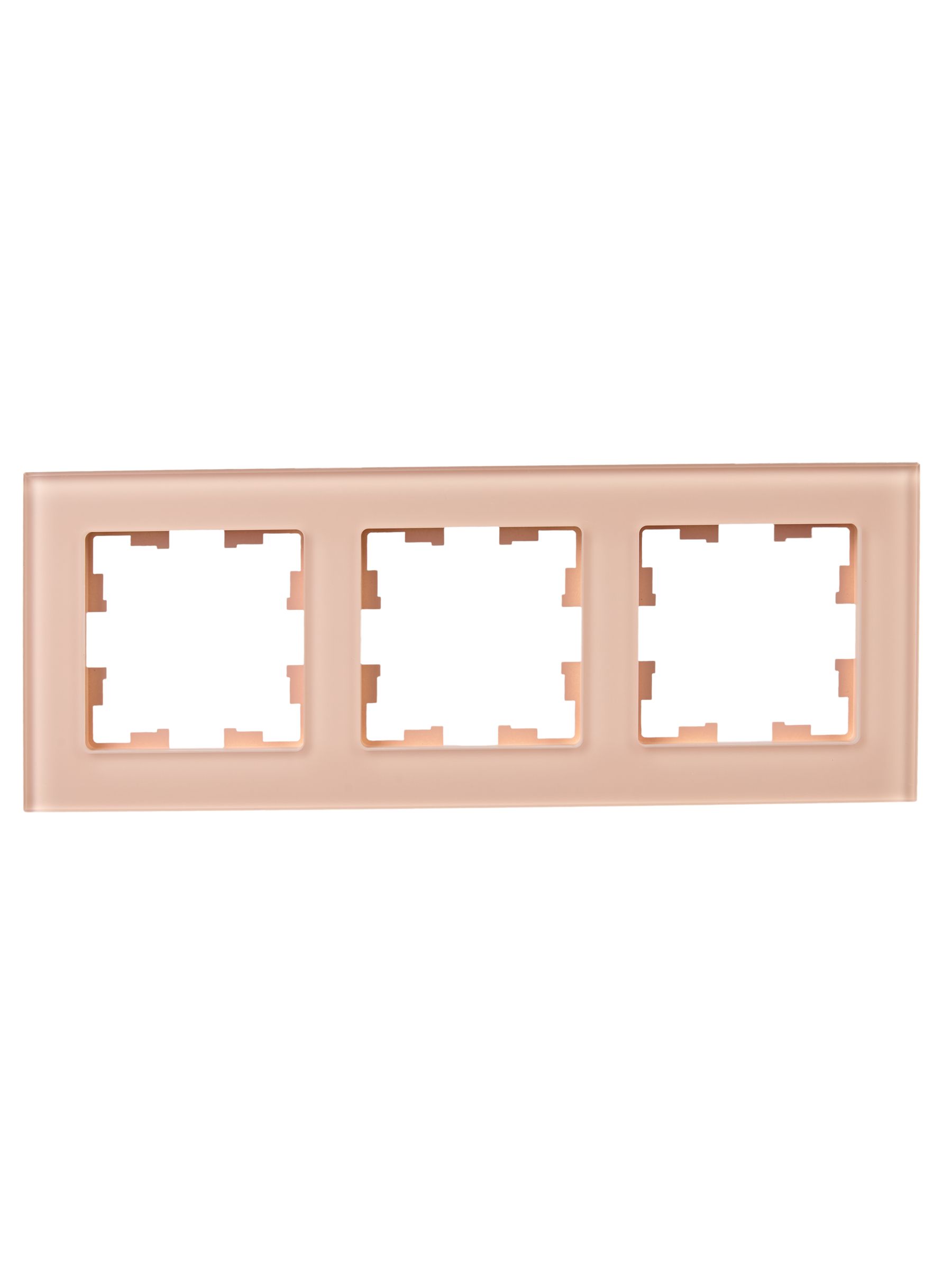 BRITE Рамка 3-местная РУ-3-2-БрП стекло персиковый матовый IEK