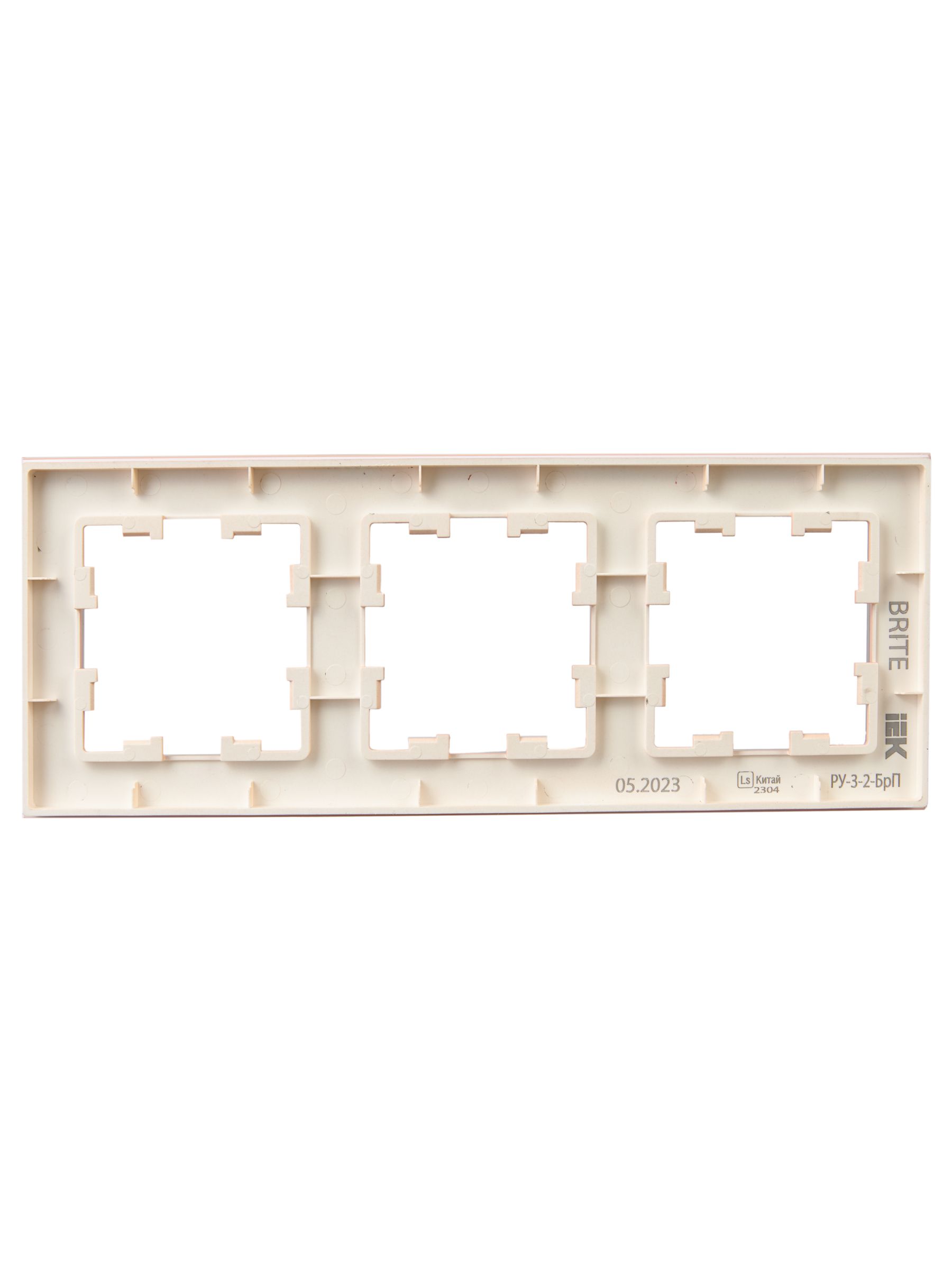 BRITE Рамка 3-местная РУ-3-2-БрП стекло персиковый матовый IEK