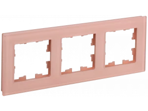 BRITE Рамка 3-местная РУ-3-2-БрП стекло персиковый матовый IEK