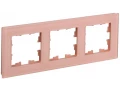 BRITE Рамка 3-местная РУ-3-2-БрП стекло персиковый матовый IEK