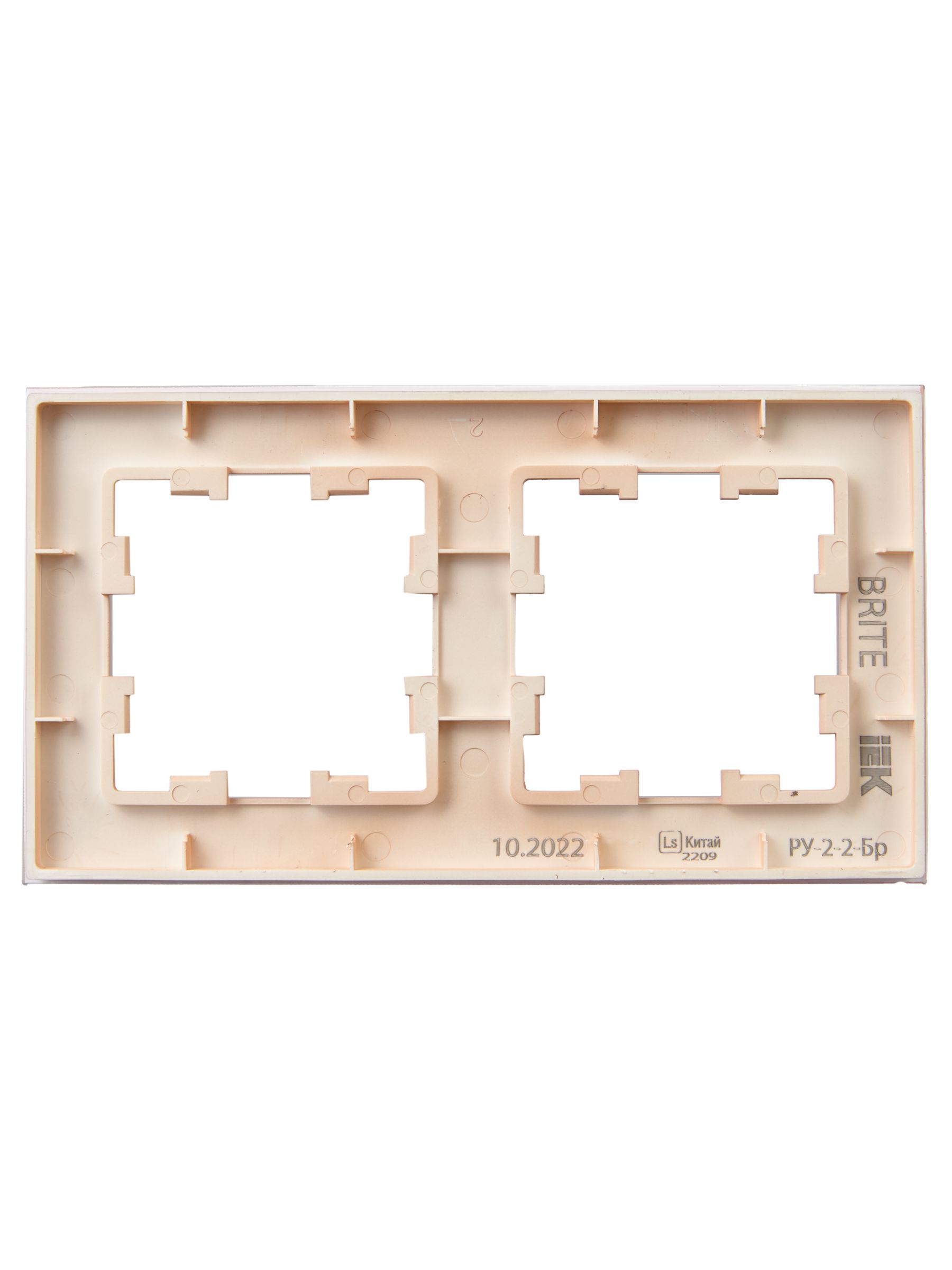 BRITE Рамка 2-местная РУ-2-2-БрП стекло персиковый матовый IEK