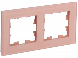 BRITE Рамка 2-местная РУ-2-2-БрП стекло персиковый матовый IEK