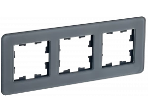 BRITE Рамка 3-местная РУ-3-2-Бр стекло графит RE IEK