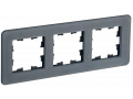 BRITE Рамка 3-местная РУ-3-2-Бр стекло графит RE IEK