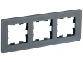 BRITE Рамка 3-местная РУ-3-2-Бр стекло графит RE IEK