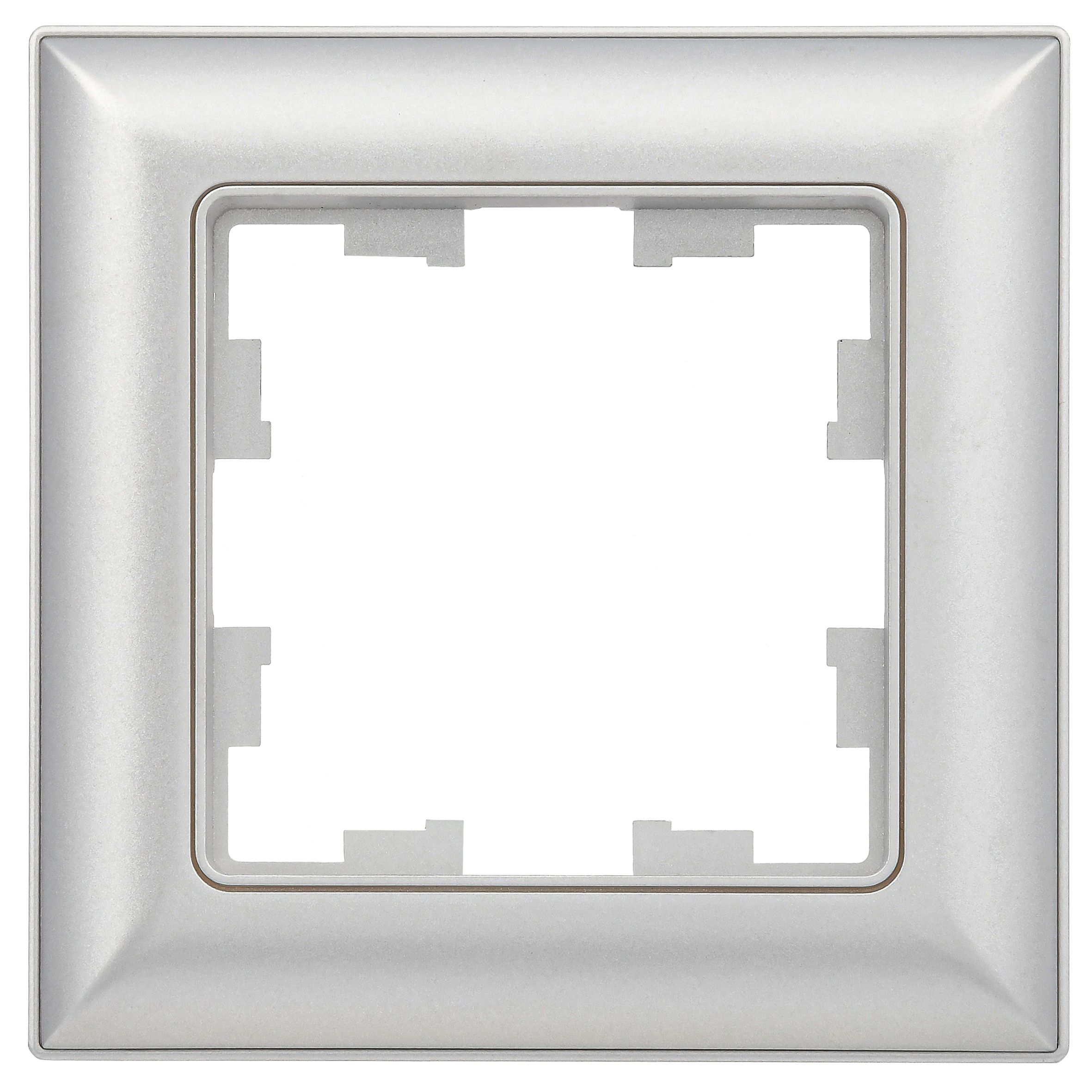 BRITE Рамка 1-местная РУ-1-Бр алюминий/алюминий IEK