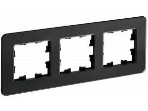 BRITE Рамка 3-местная РУ-3-2-Бр стекло черный RE IEK
