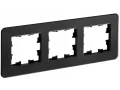 BRITE Рамка 3-местная РУ-3-2-Бр стекло черный RE IEK