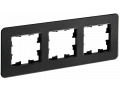 BRITE Рамка 3-местная РУ-3-2-Бр стекло черный RE IEK