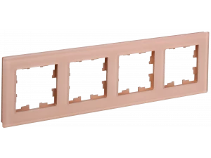 BRITE Рамка 4-местная РУ-4-2-БрП стекло персиковый матовый IEK
