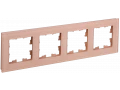 BRITE Рамка 4-местная РУ-4-2-БрП стекло персиковый матовый IEK