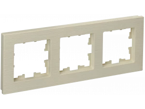 BRITE Рамка 3-местная РУ-3-Бр бежевый рифленый IEK