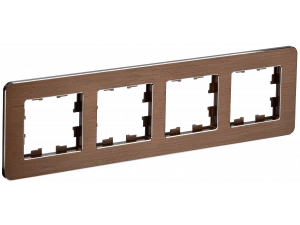 BRITE Рамка 4-местная РУ-4-1-Бр металл коричневый RE AL IEK