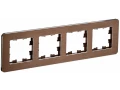 BRITE Рамка 4-местная РУ-4-1-Бр металл коричневый RE AL IEK