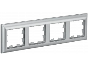 BRITE Рамка 4-местная РУ-4-Бр алюминий/алюминий IEK