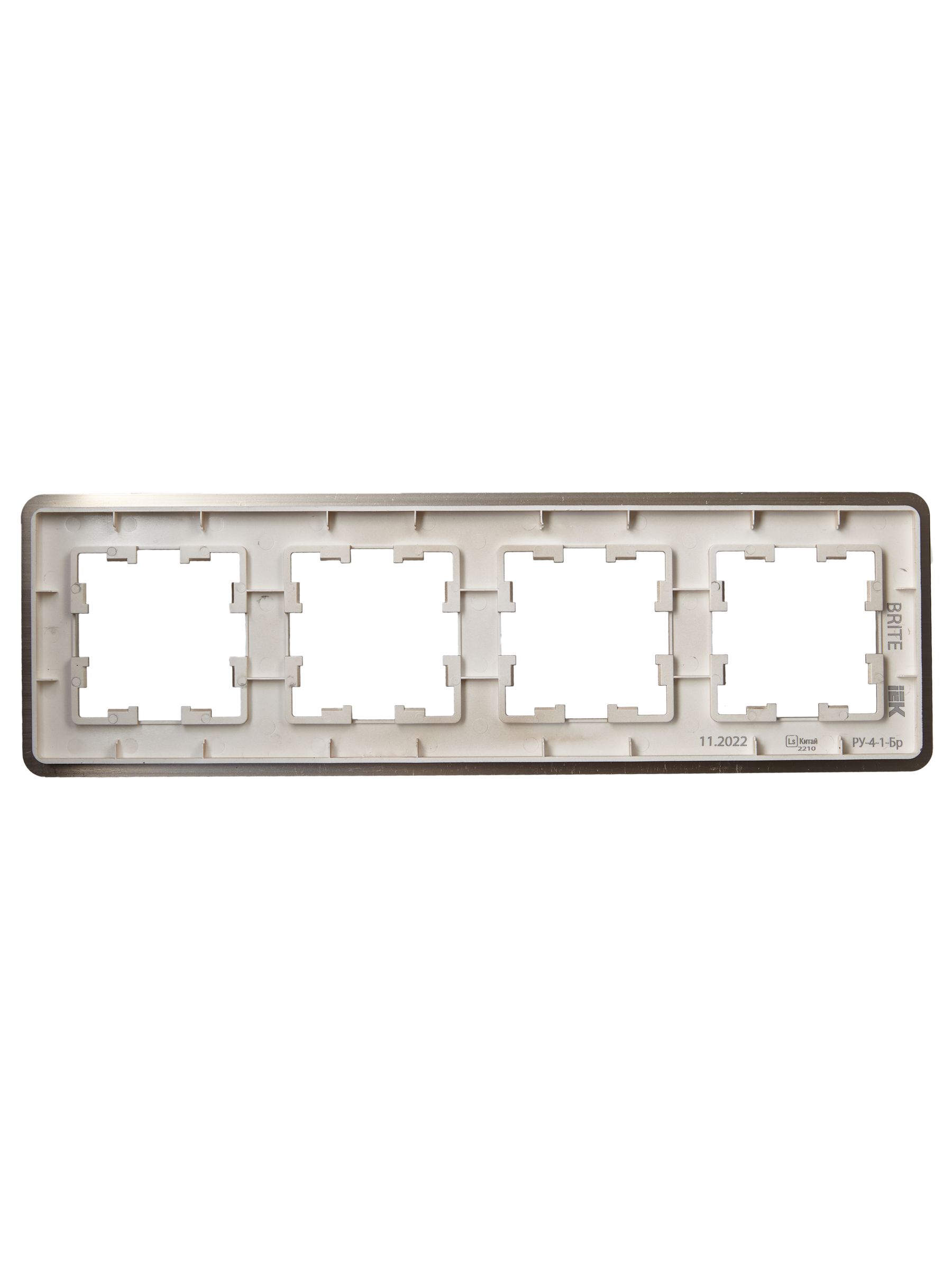 BRITE Рамка 4-местная РУ-4-1-Бр металл шампань RE AL IEK