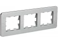 BRITE Рамка 3-местная РУ-3-1-Бр металл алюминий RE AL IEK
