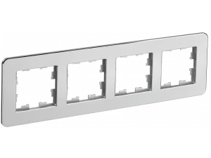 BRITE Рамка 4-местная РУ-4-1-Бр металл алюминий RE IEK