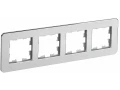 BRITE Рамка 4-местная РУ-4-1-Бр металл алюминий RE IEK