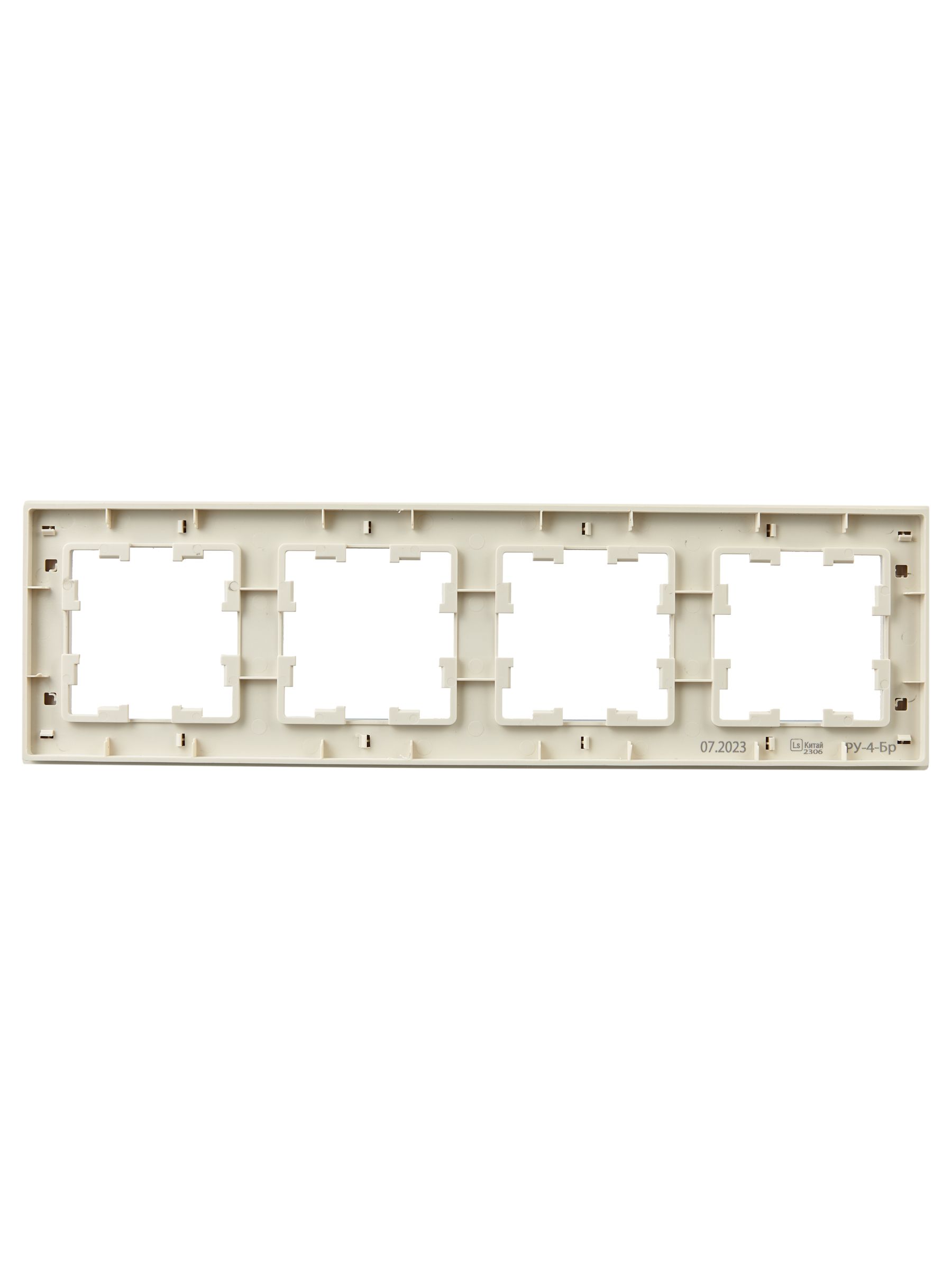 BRITE Рамка 4-местная РУ-4-Бр бежевый рифленый IEK
