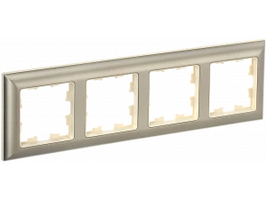 BRITE Рамка 4-местная РУ-4-Бр бежевый/шампань IEK