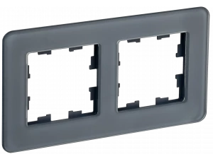 BRITE Рамка 2-местная РУ-2-2-Бр стекло графит RE IEK