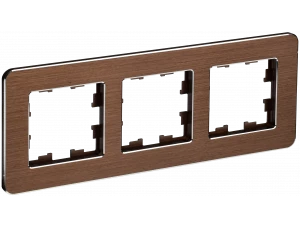 BRITE Рамка 3-местная РУ-3-1-Бр металл коричневый RE AL IEK