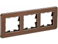 BRITE Рамка 3-местная РУ-3-1-Бр металл коричневый RE AL IEK