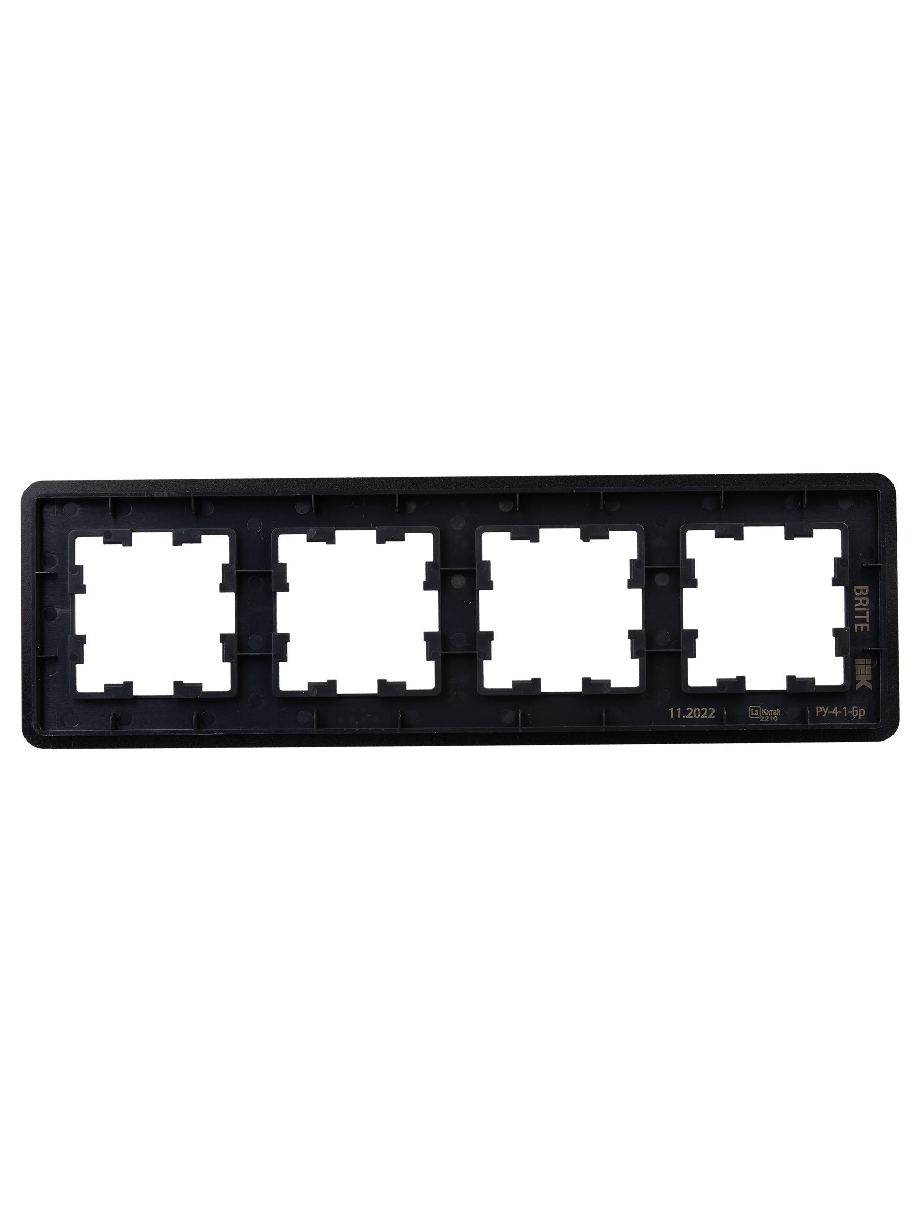 BRITE Рамка 4-местная РУ-4-1-Бр металл черный RE IEK