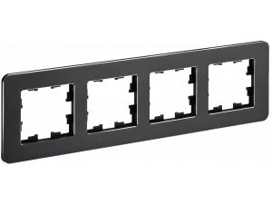 BRITE Рамка 4-местная РУ-4-1-Бр металл черный RE IEK