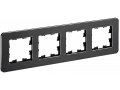 BRITE Рамка 4-местная РУ-4-1-Бр металл черный RE IEK
