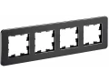 BRITE Рамка 4-местная РУ-4-1-Бр металл черный RE IEK