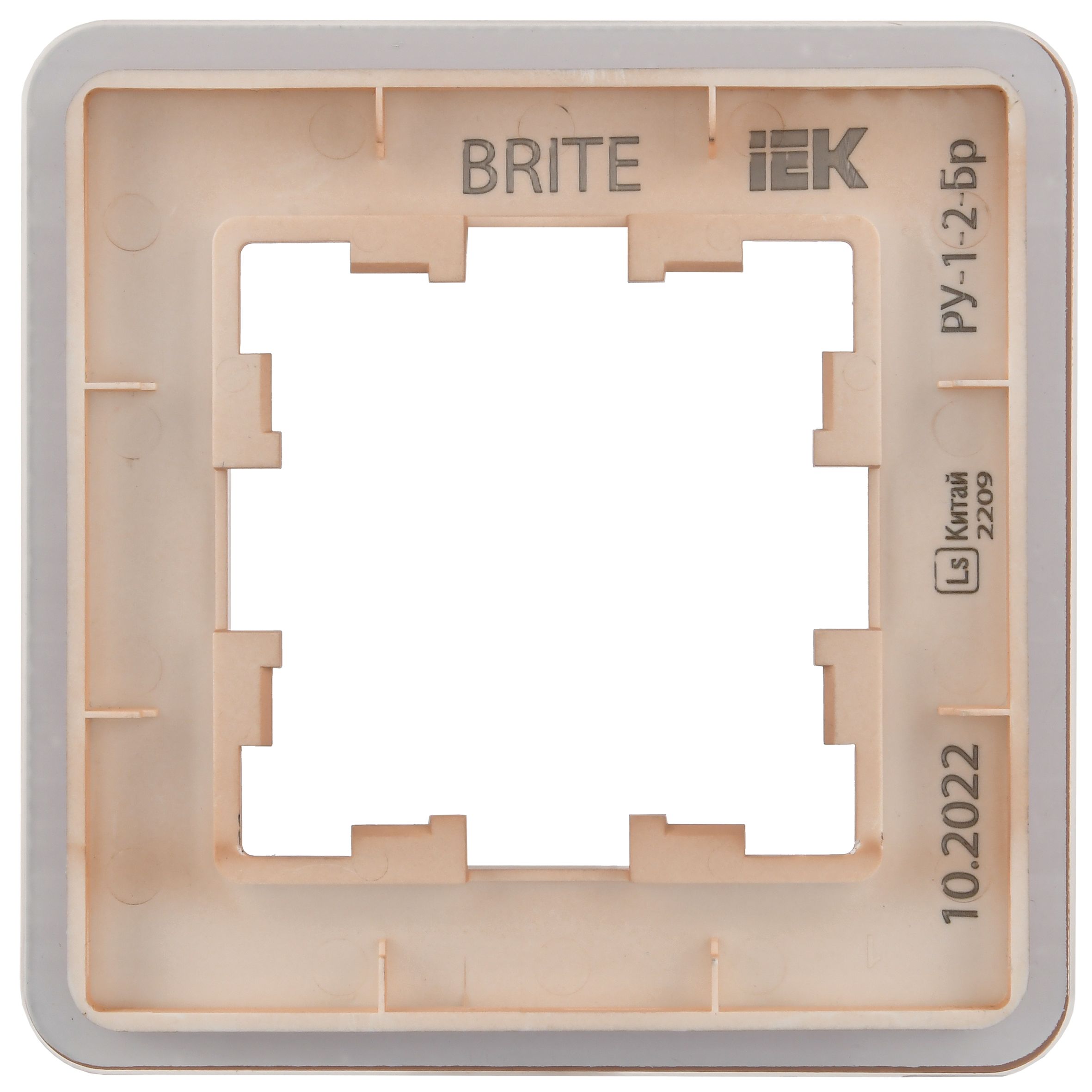 BRITE Рамка 1-местная РУ-1-2-Бр стекло дымчатый RE IEK